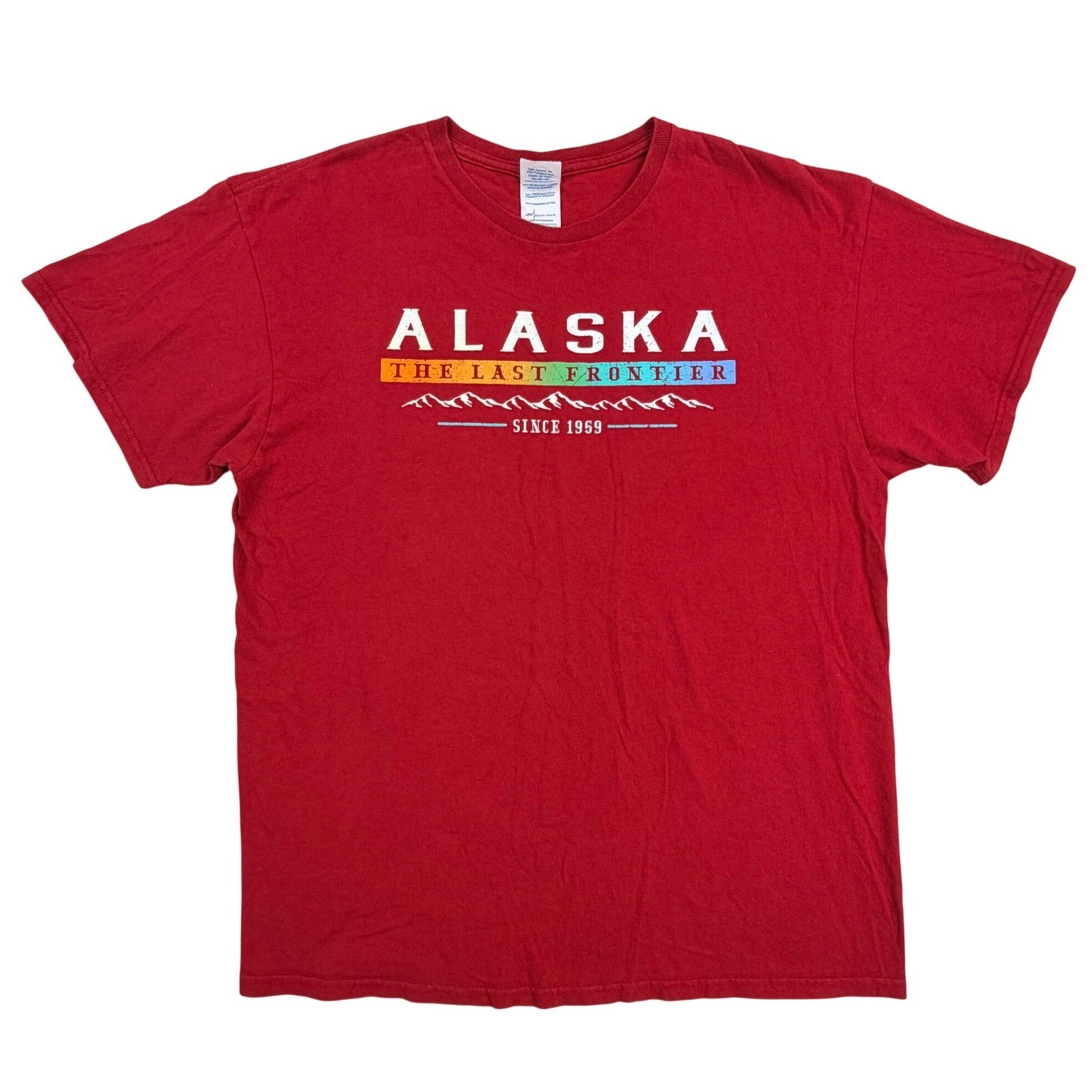 Vintage Alaska Shirt Men Large Red Cotton Delta Pro Weight The Last Frontier gallery