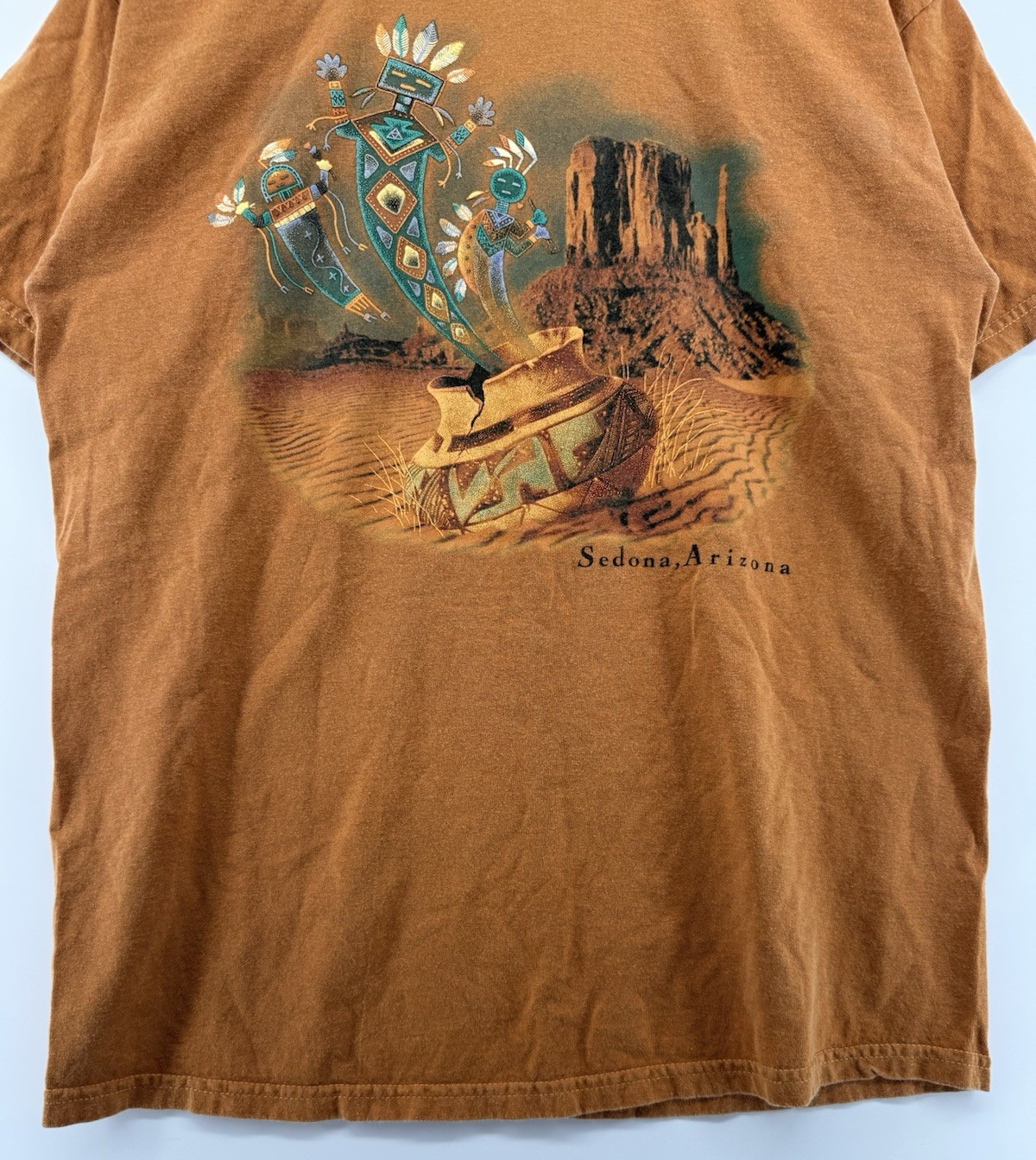 Vintage Sedona Arizona Mens Graphic T Shirt Southwest Desert Brown Large gallery