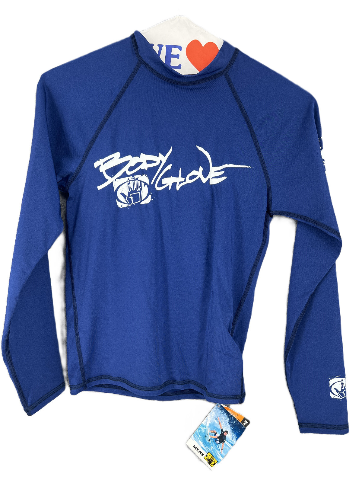 Body Glove Men Long Sleeve Nylon Blend Solid Blue Crew Neck Rashguard T-Shirt XS gallery