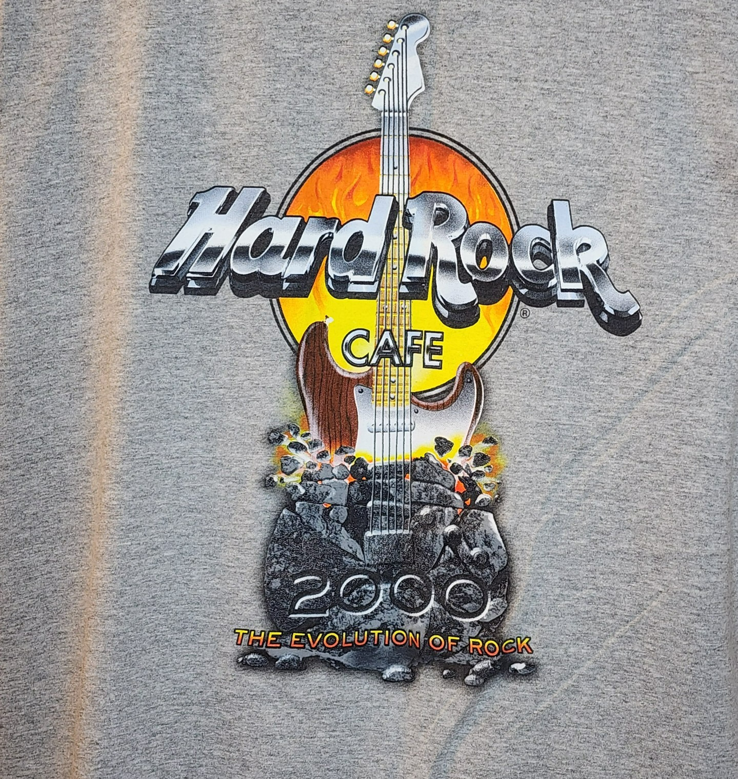 Hard Rock Cafe Hollywood T-Shirt XXL 2000 Evolution of Rock Gray Vintage Y2K gallery