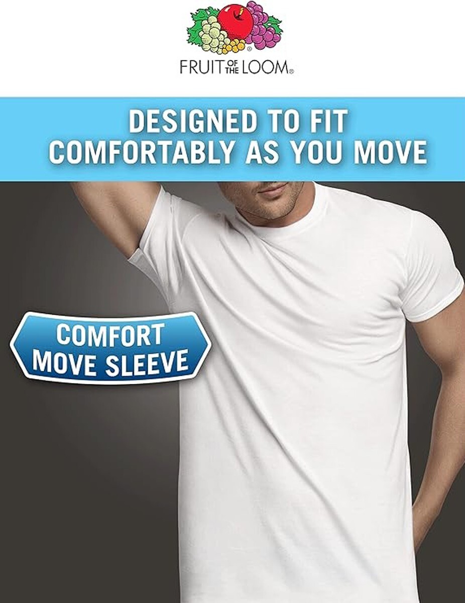6 White Medium M 38-40 Inch V-Neck T-Shirts Fruit Of The Loom M 97-102 CM gallery