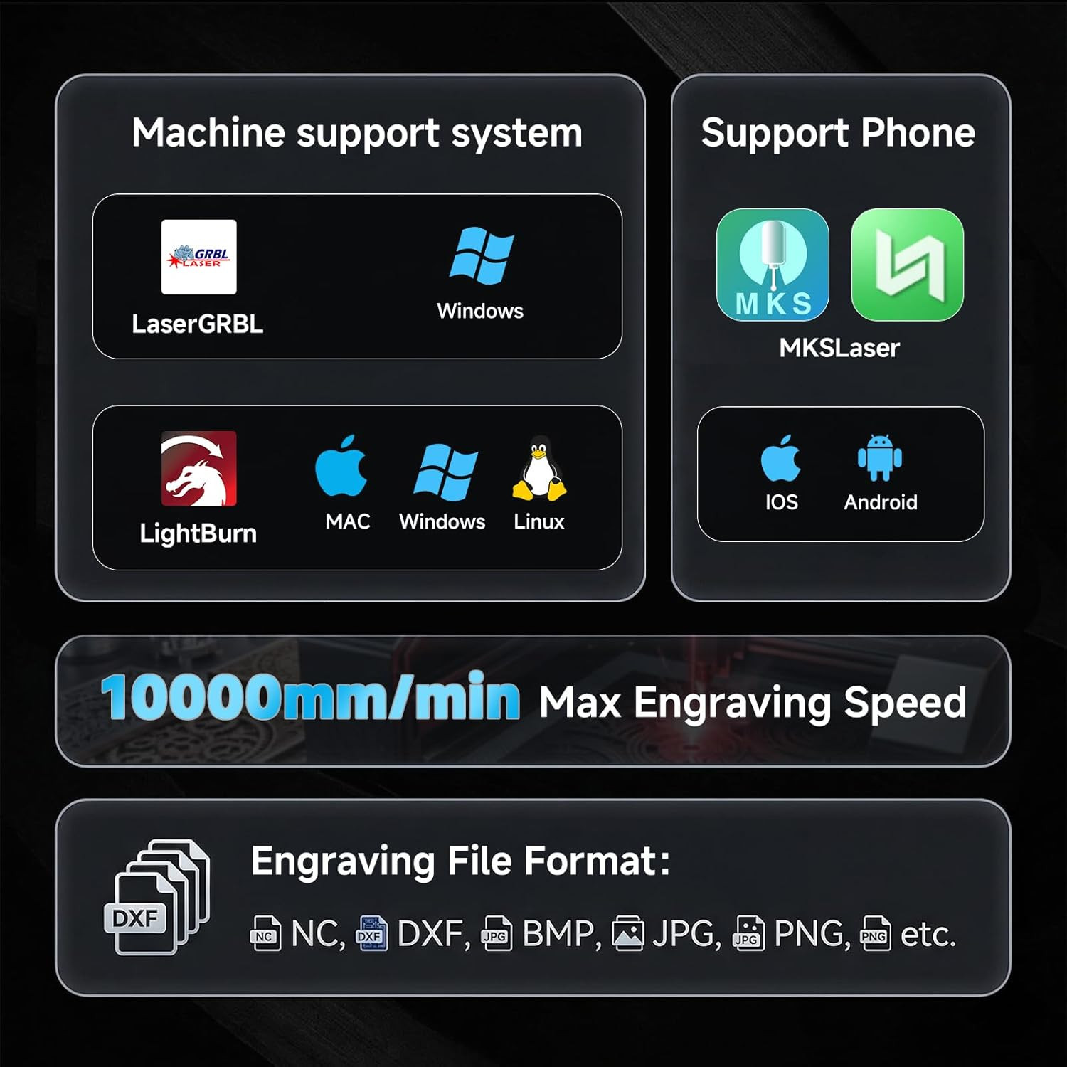 T1-P Laser Engraver 3000Mw, APP Control, Foldable Design with Height Extension a