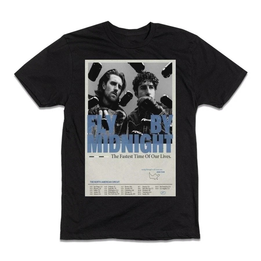 Fly By Midnight The Fastest Time Tour 2025 Black T shirt