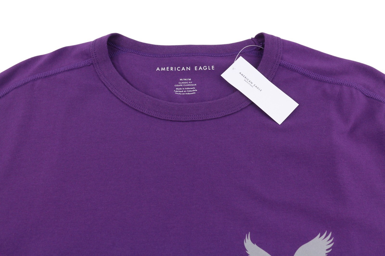 American Eagle Outfitters Classic Fit Men T-Shirt Kurzarm Lilac Cotton Blend gallery