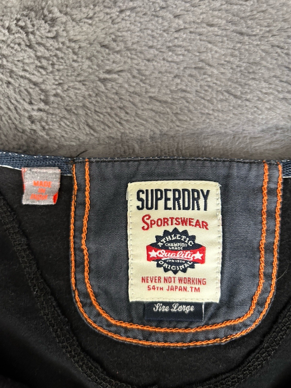 Superdry Sportswear Men's Short Sleeve Henley Tee - Black - Size Large gallery