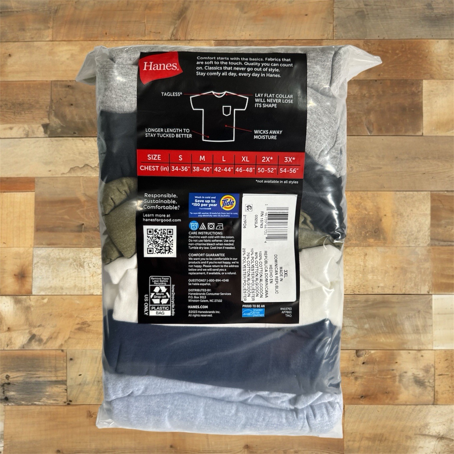 Hanes 6-Pack Pocket Tee Men's T-Shirt Soft and Breathable Assorted, Size 3xl gallery
