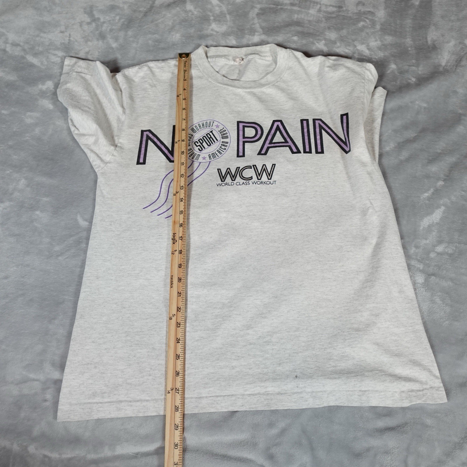 Vintage World Class Workout No Pain No Gain T Shirt Mens OSFA (Fits Slim XL) 90s gallery
