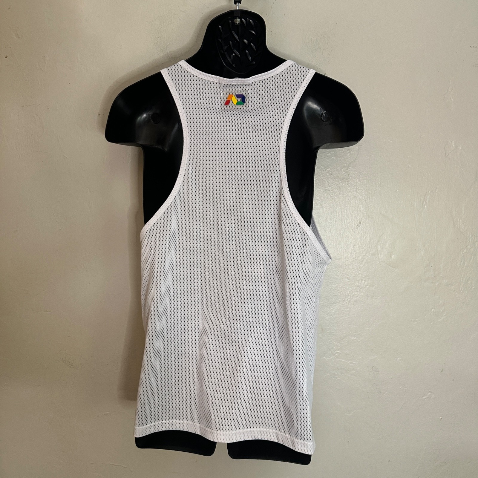Addicted Rainbow Logo Mesh Tank Top Medium Gently worn 19" armpit to armpit Poly gallery