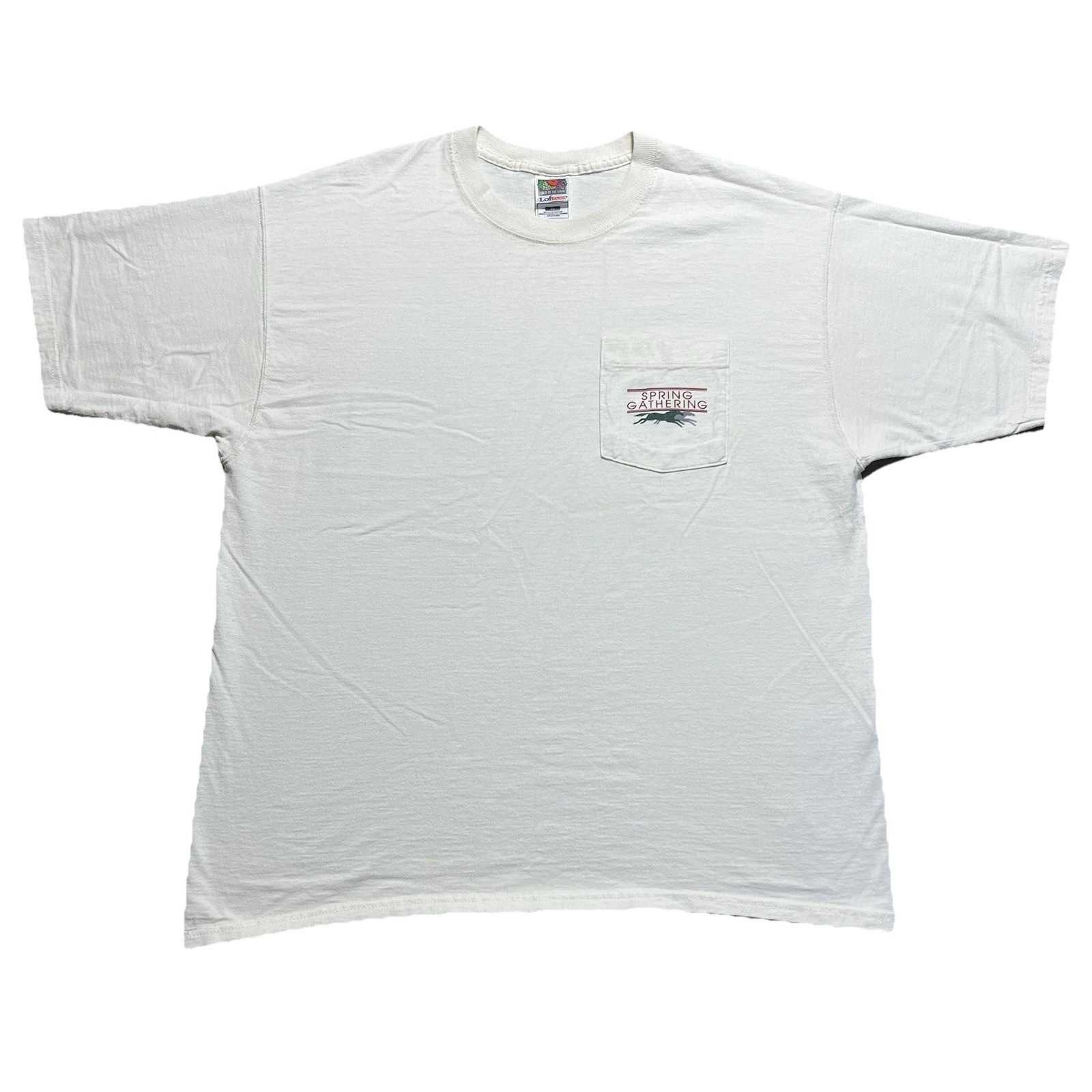 Vintage 90s Spring Gathering Pocket T Shirt XL Fruit Of The Loom USA Made Tee gallery