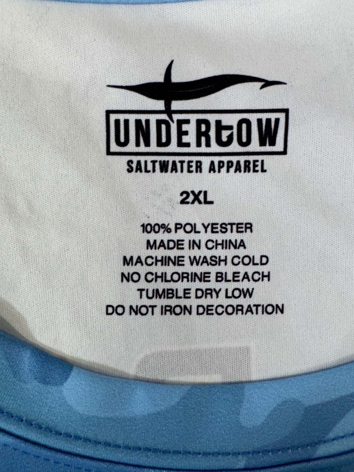 Undertow Saltwater Apparel Mens 2XL Blue Fishing Shirt Stretch UV Sun Shirt gallery
