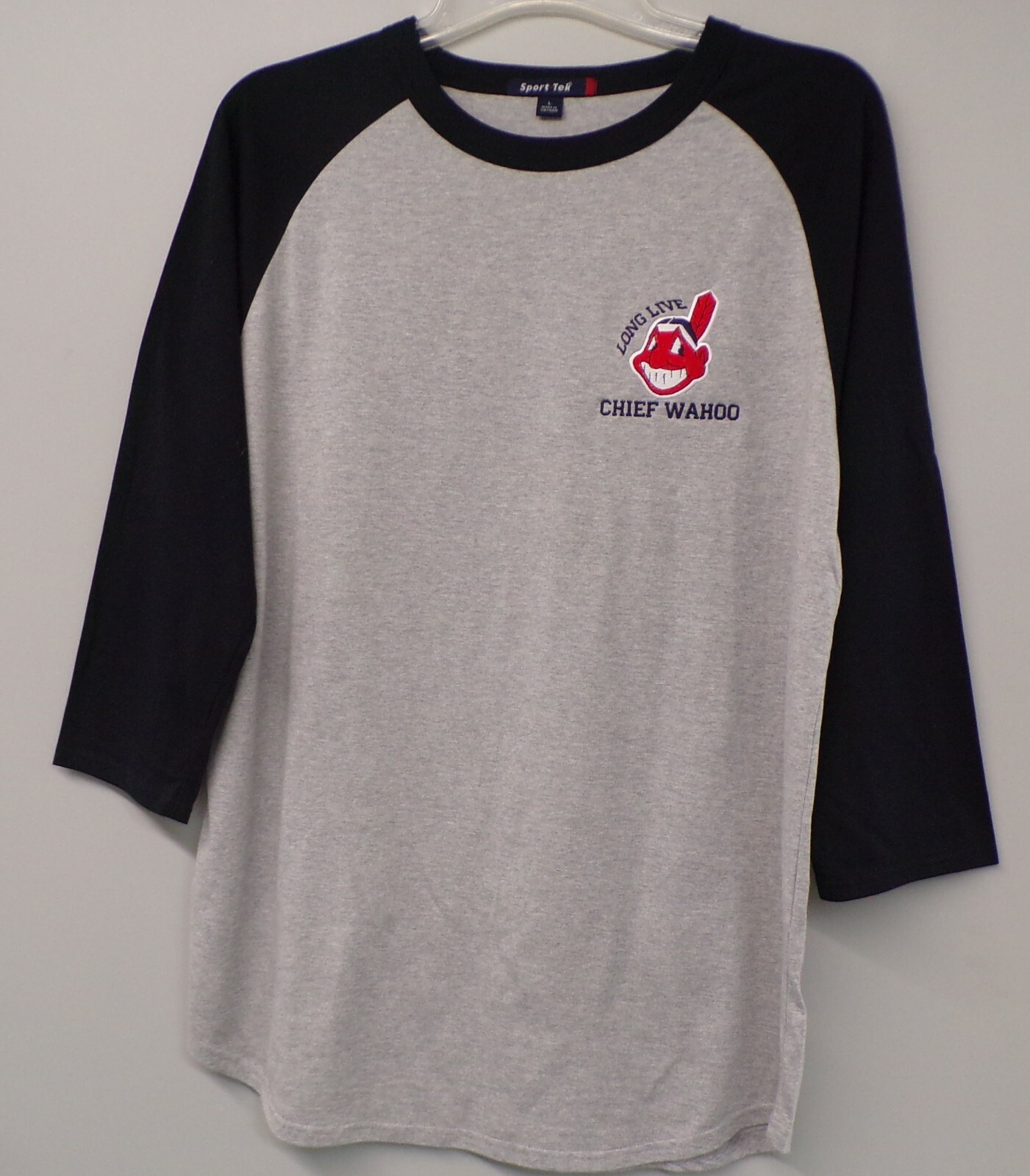 Cleveland Indians Long Live Chief Wahoo Colorblock Raglan Jersey T-Shirt XS-6XL gallery