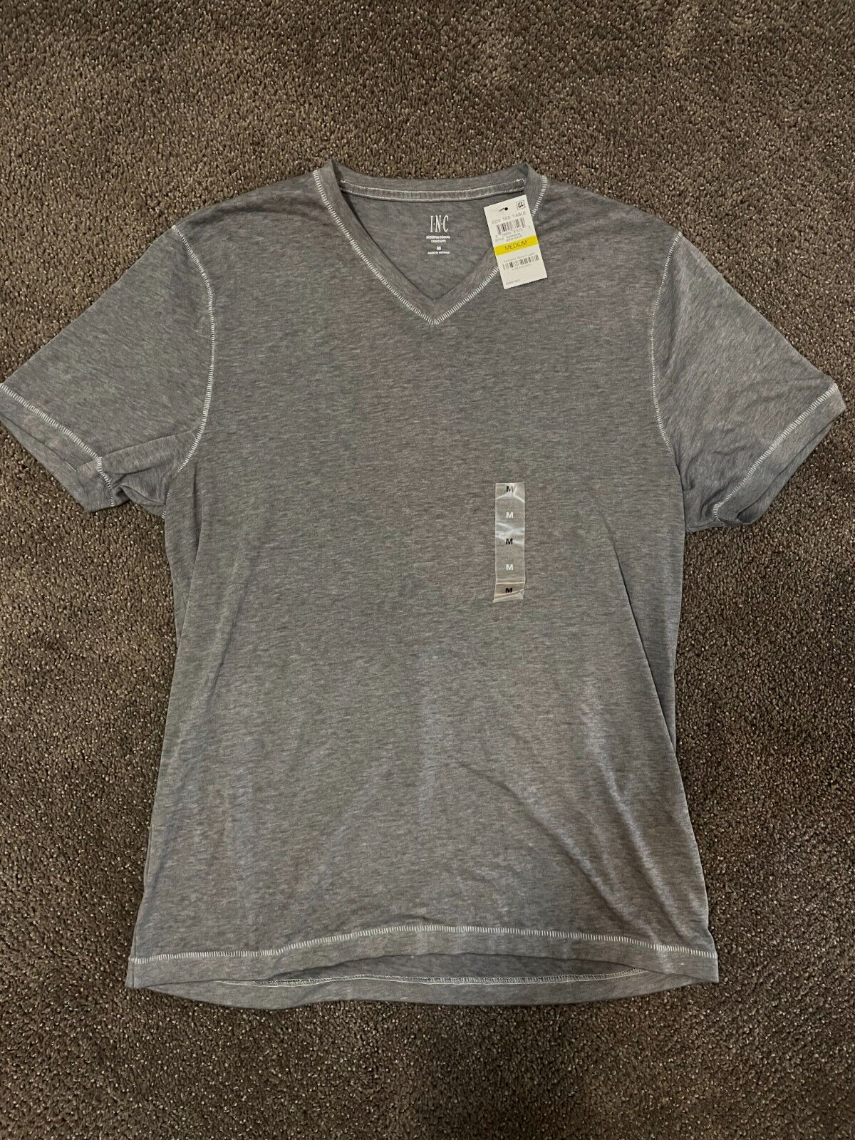 INC International Concepts Solid V-Neck T-Shirt Mens M V-Neck Pull On gallery