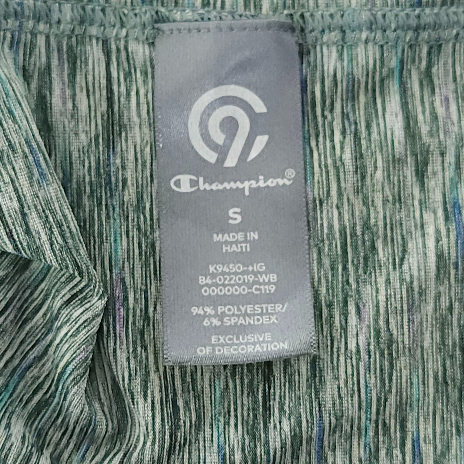 Champion C9 Men's Small Green/Gray Breathable Quick Drying Gym Workout Tee gallery