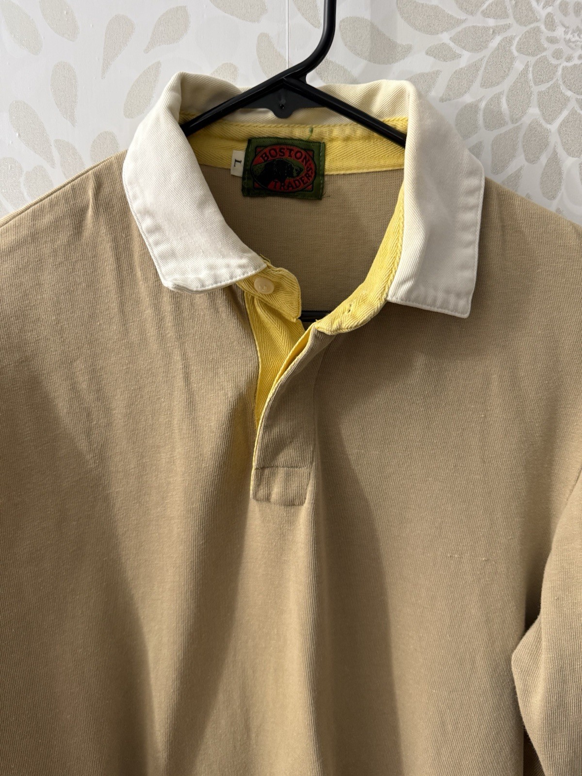 Vintage Boston Traders Men’s L Tan Polo Pullover Sweatshirt Kangaroo Pocket gallery