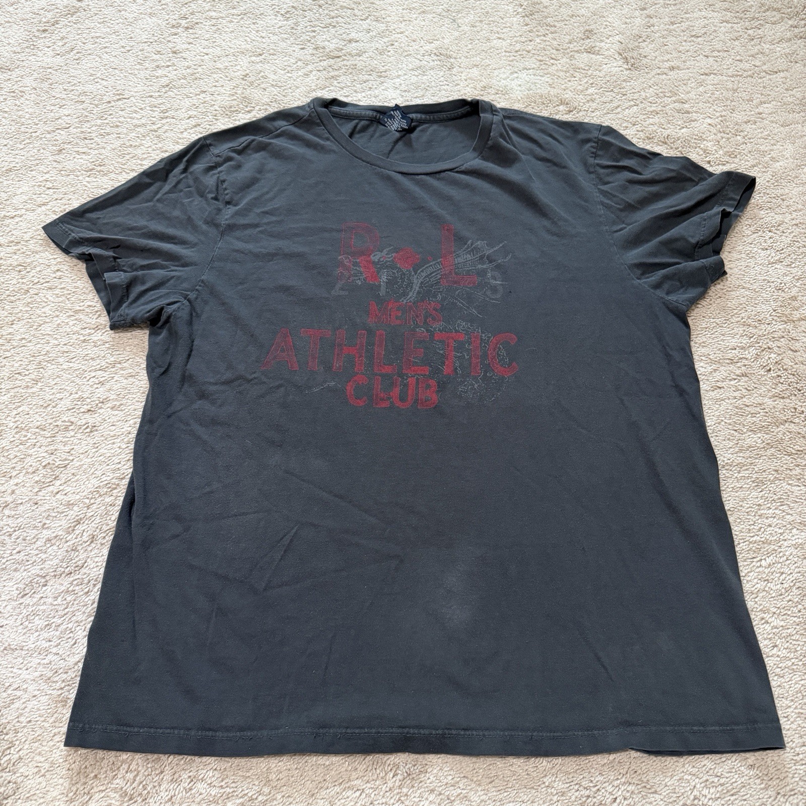 Vintage 90s Polo Ralph Lauren Dragon Script R&L Men’s Athletic Club L Black Fade gallery