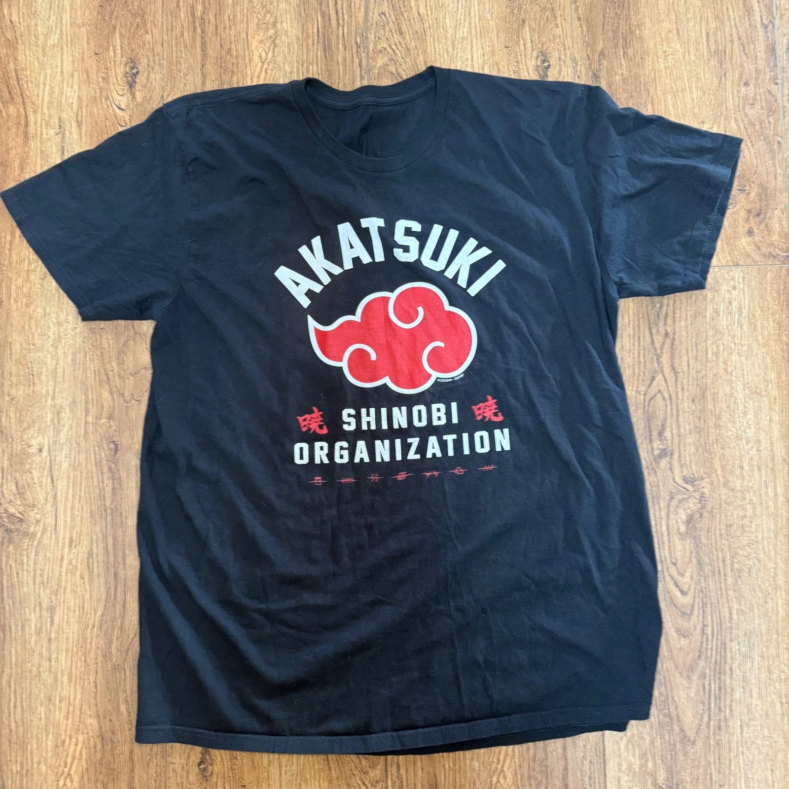 Naruto Shippuden Akatsuki Shinobi Organization Black Cloud Graphic Shirt Mens XL gallery