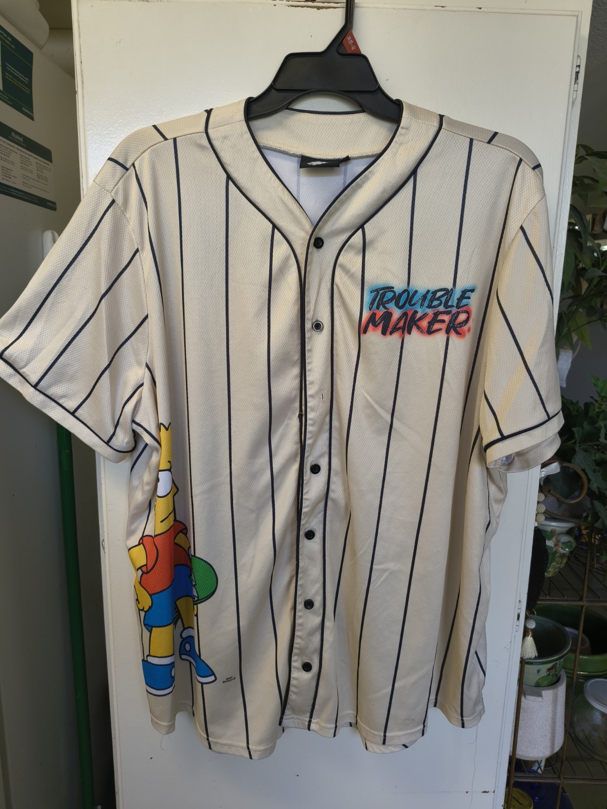 Men's 2X Bart Simpsons Baseball Jersey Welcome to the Hood (Missing Button) gallery