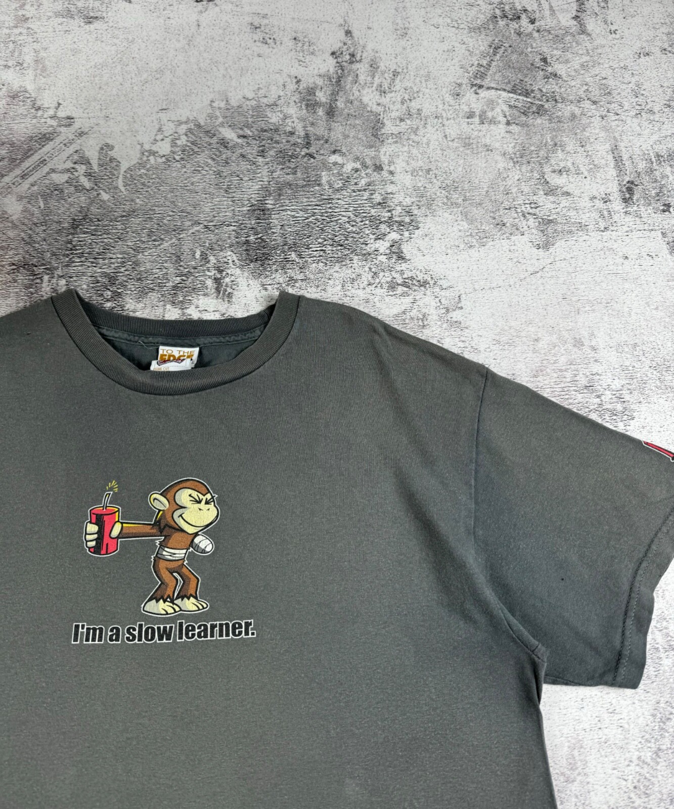 Vintage Humor Monkey I'M Slow Learner Dynamite Joke Y2K Streetwear T Shirt Tee gallery