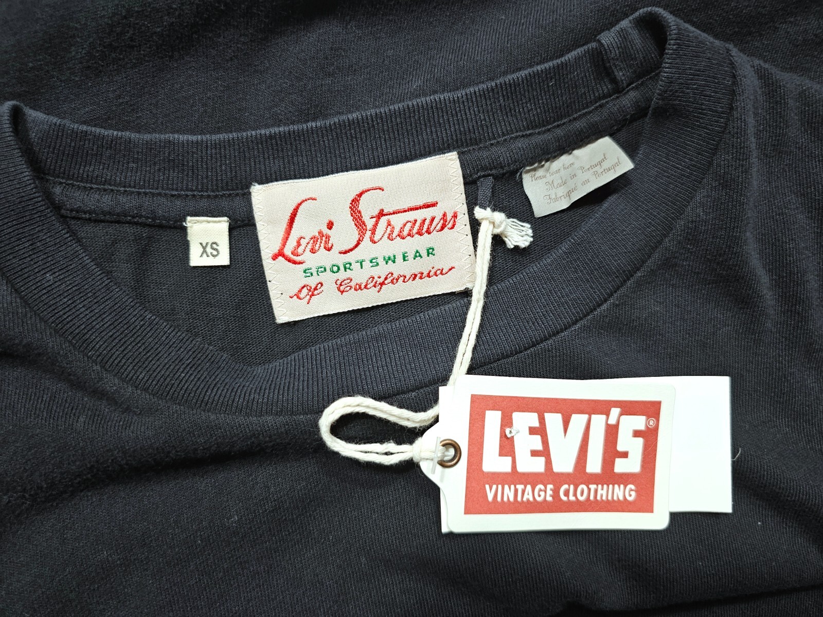 NWT LVC Levi's Vintage Clothing 1950s Sportswear Tee Black XS gallery