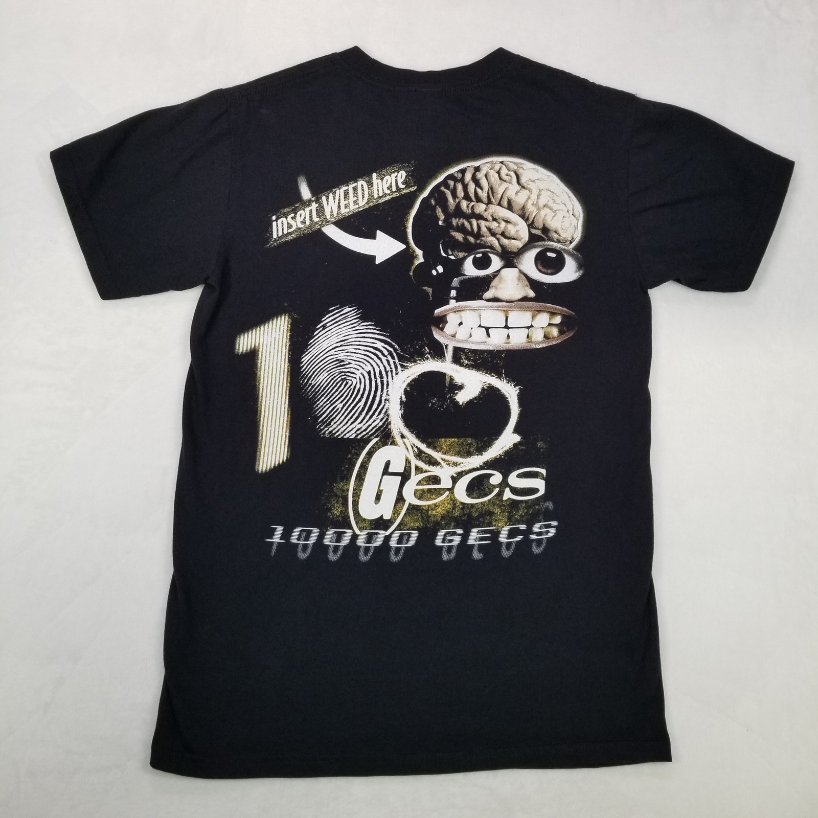 Hammer Men’s Black 100 Gecs Graphic T-Shirt Insert Weed Here Size Small Casual