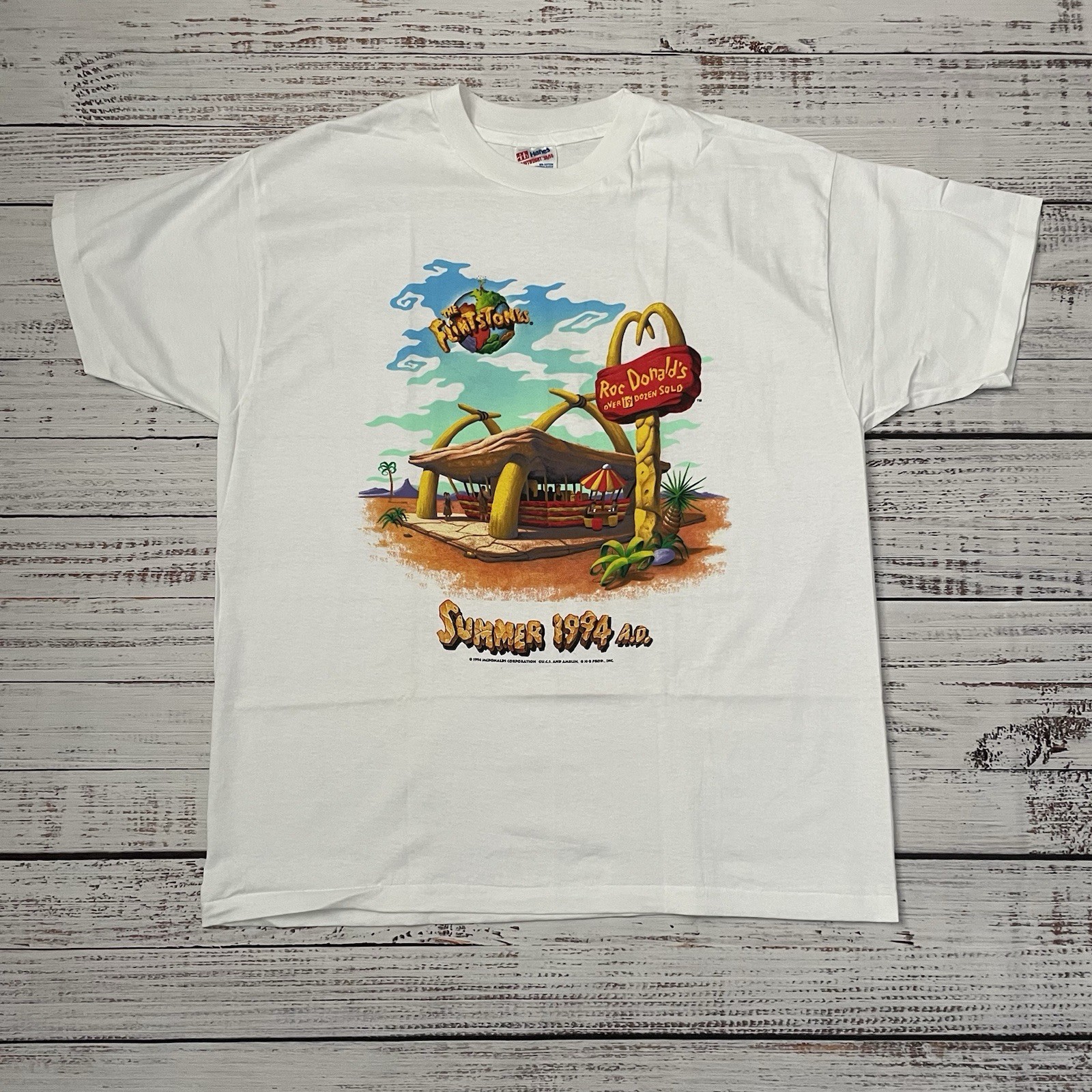 Vintage McDonald's Flintstones 1994 T-Shirt Rockdonald's Single Stitch Adult XL gallery