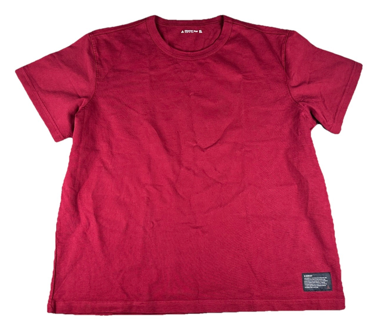 American Giant Everest Mens Short Sleeve Heavy T-Shirt Red Size X-Large XL NWOT