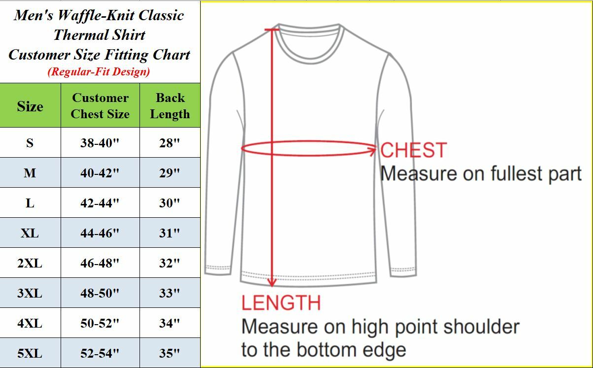 Men's Crew Neck Waffle-Knit Long Sleeve Thermal Shirts (S-5XL) NWT Free Shipping gallery