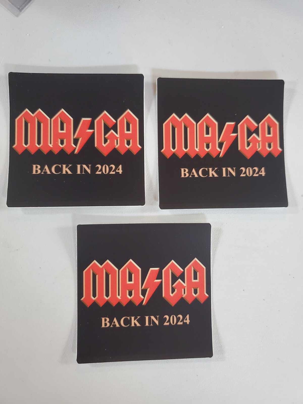 TRUMP 2024 STICKERS 3 PACK LOT *WORLDWIDE 🌐 SHIPPING* MAGA AC/DC
