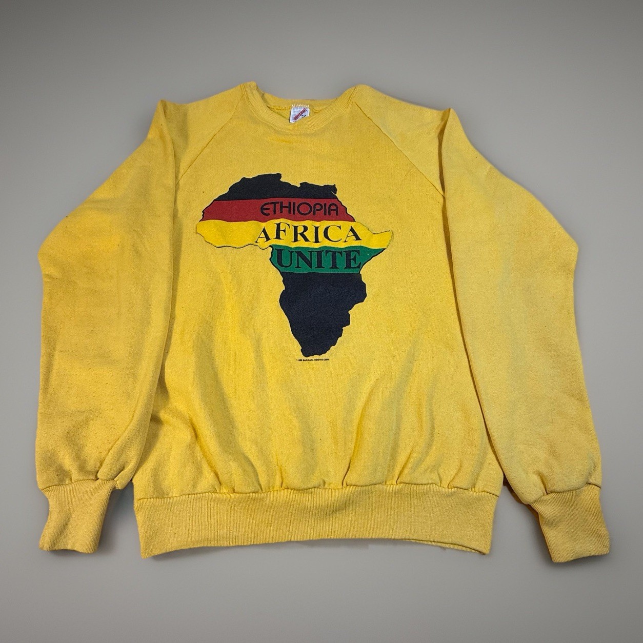 Vintage Black Pride Sweatshirt 80s Jerzees Large Ethiopia Africa Love Unite