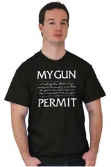 My Gun Permit 2nd Amendment Constitution 2A Womens or Mens Crewneck T Shirt Tee
