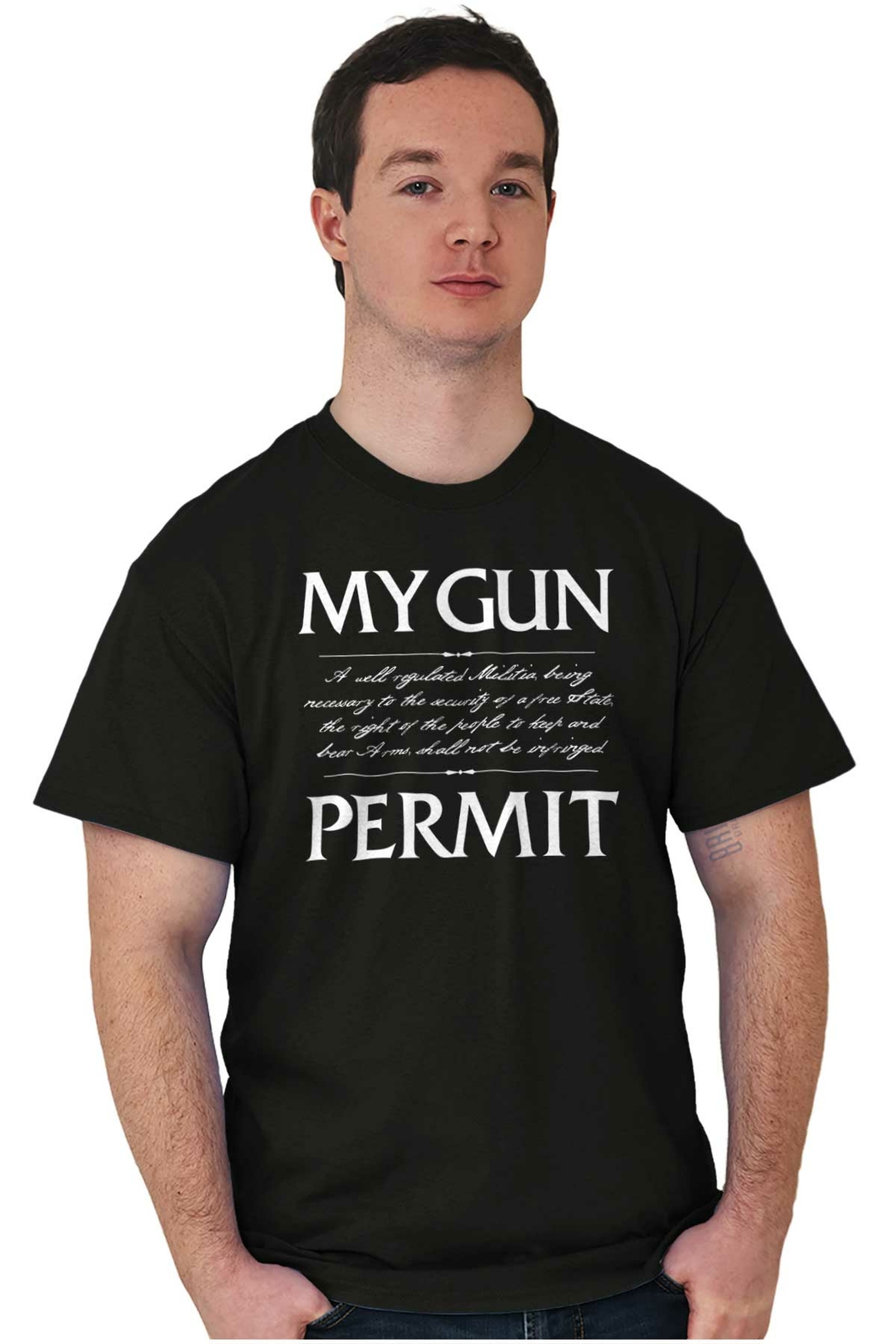 My Gun Permit 2nd Amendment Constitution 2A Womens or Mens Crewneck T Shirt Tee gallery