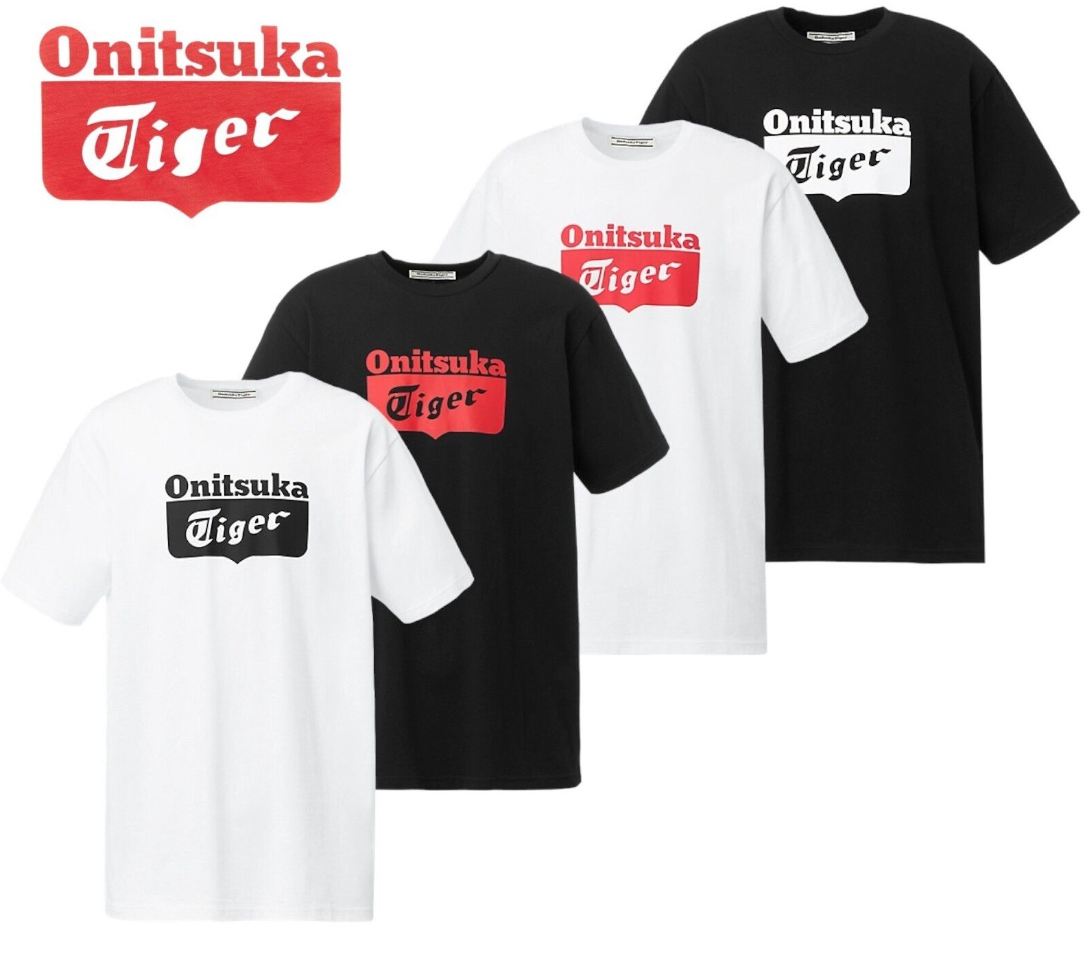 Onitsuka Tiger Logo T-Shirt Black Red 100% cotton S M L XL Japan JP New gallery