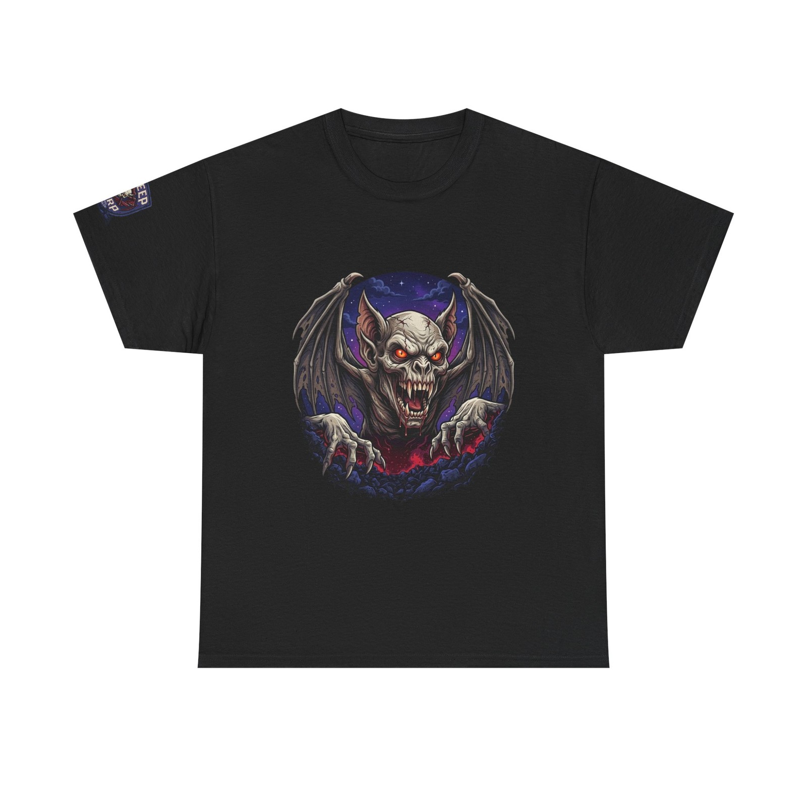 KREEP KORP Creepy Vampire Bat Skull T-Shirt | Gothic Horror Night Halloween