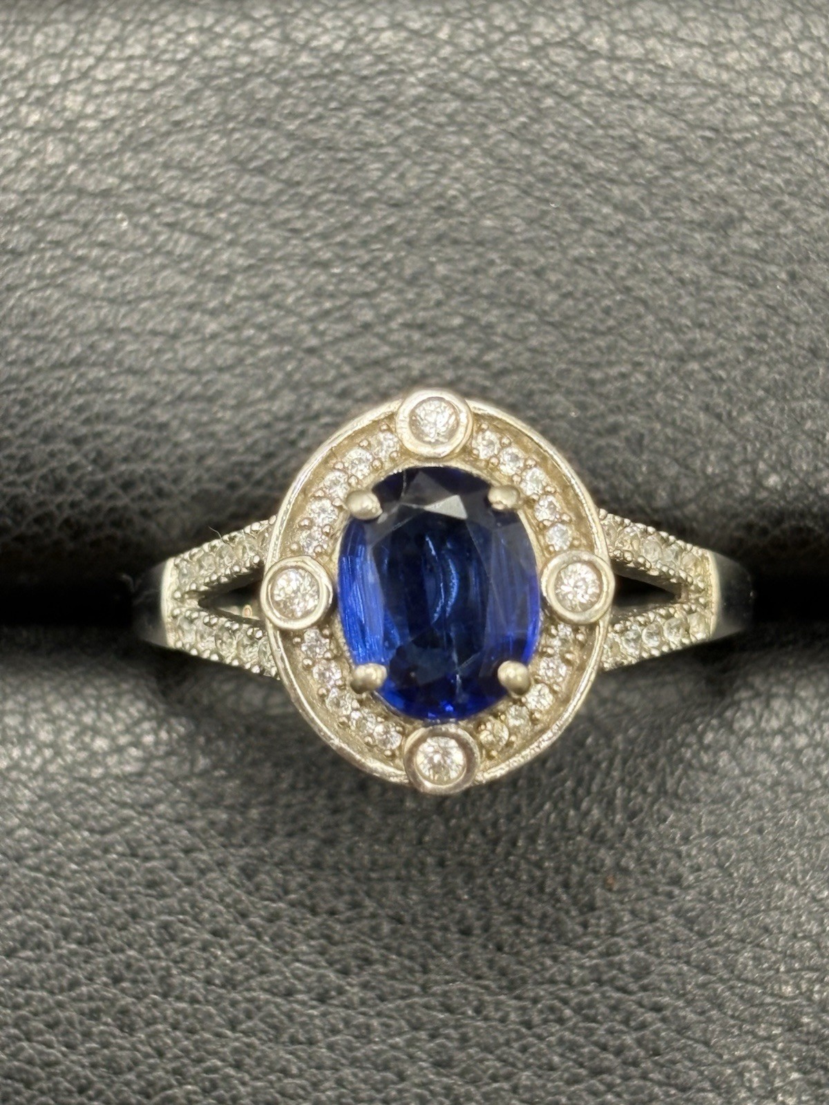 Djoy Sterling Silver Lab Blue Sapphire Ring Size 11 E4