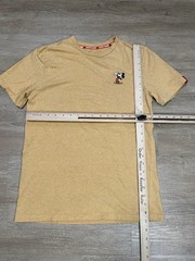 Disney Parks Original Mickey Mouse Yellow Sz S Crew Neck T-Shirt Embroidered