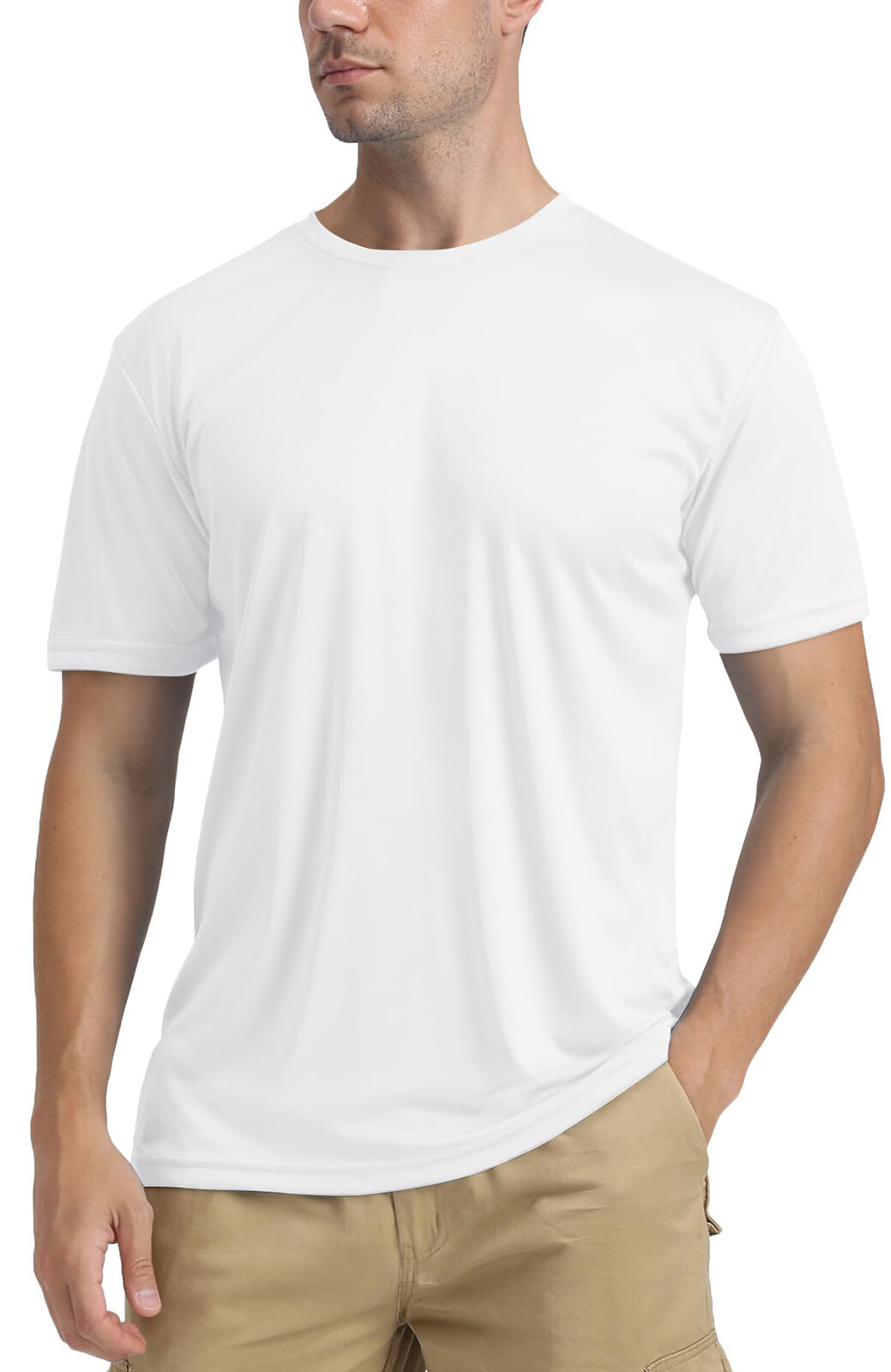 Men's UPF50+ Short Sleeve Fishing Shirts Skin Protection Swim Shirts Casual Tops gallery