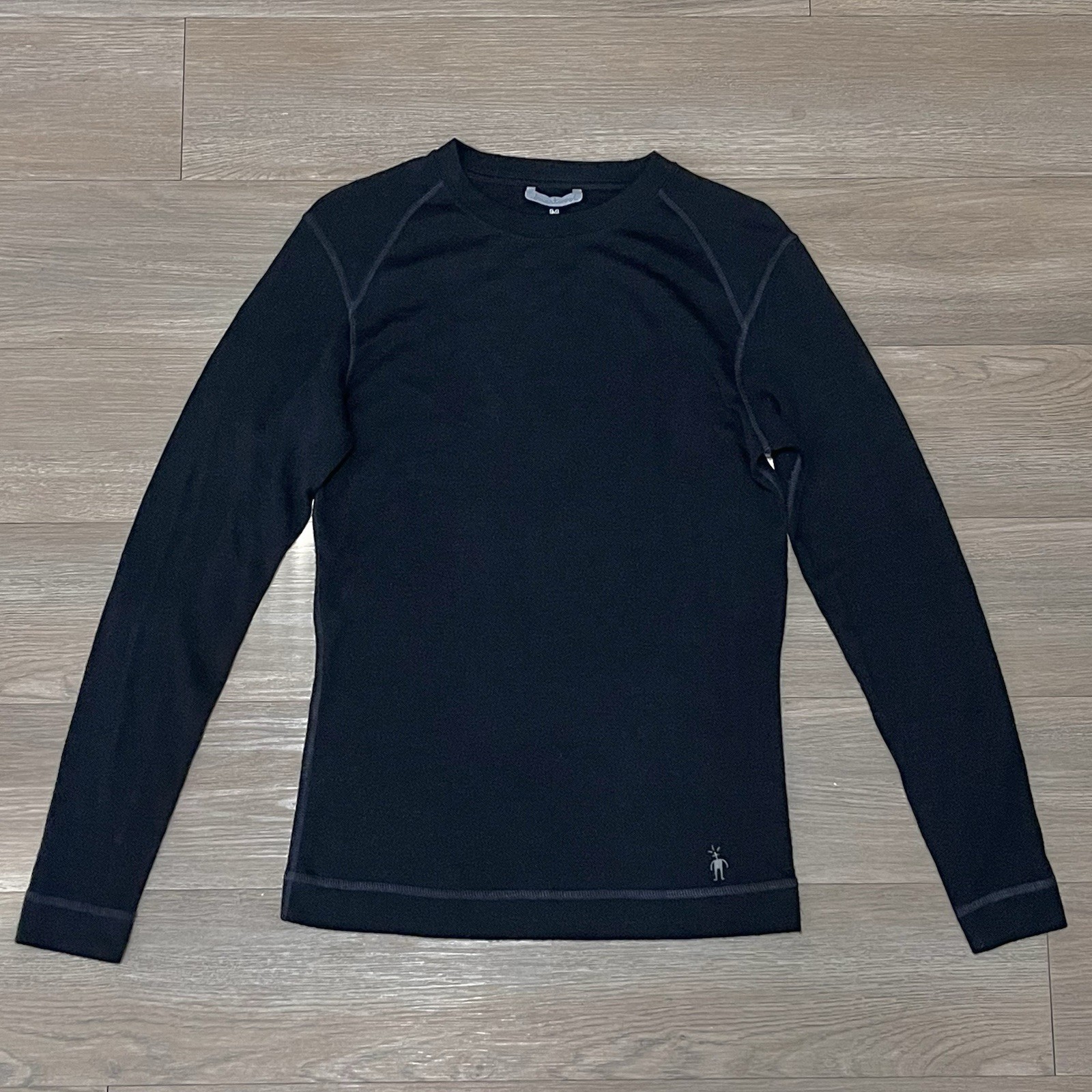 Smartwool Mens Baselayer Merino Wool Black Long-Sleeve Crewneck Shirt M gallery