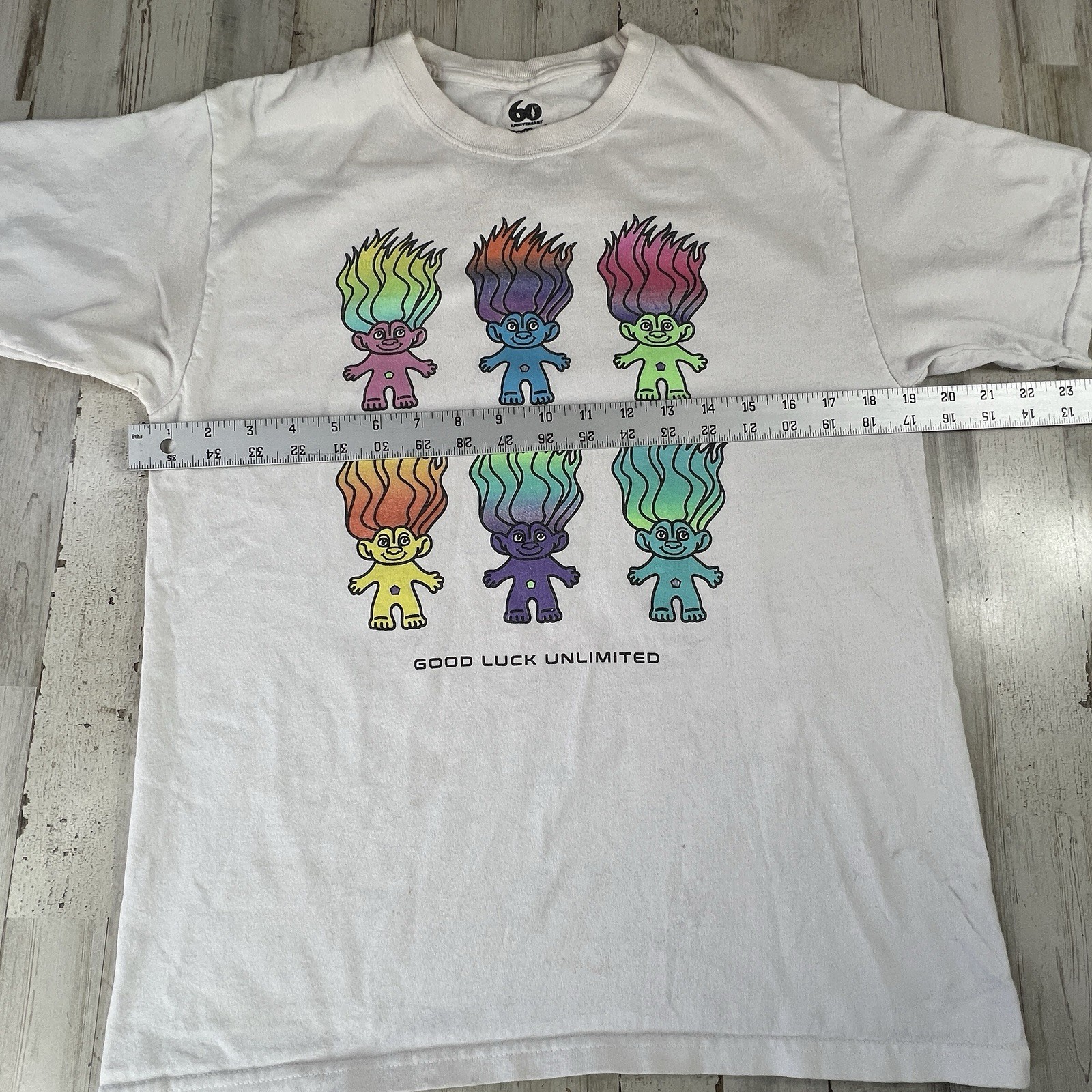 Good Luck Trolls T Shirt Mens Size M White Short Sleeve Crew Neck Casual Adults gallery