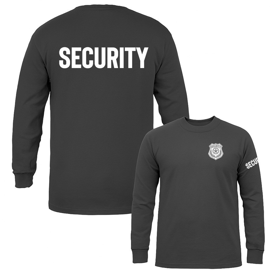 “Security” Size S-3XL Front/Back Event Staff Uniform Long Sleeve T-Shirt