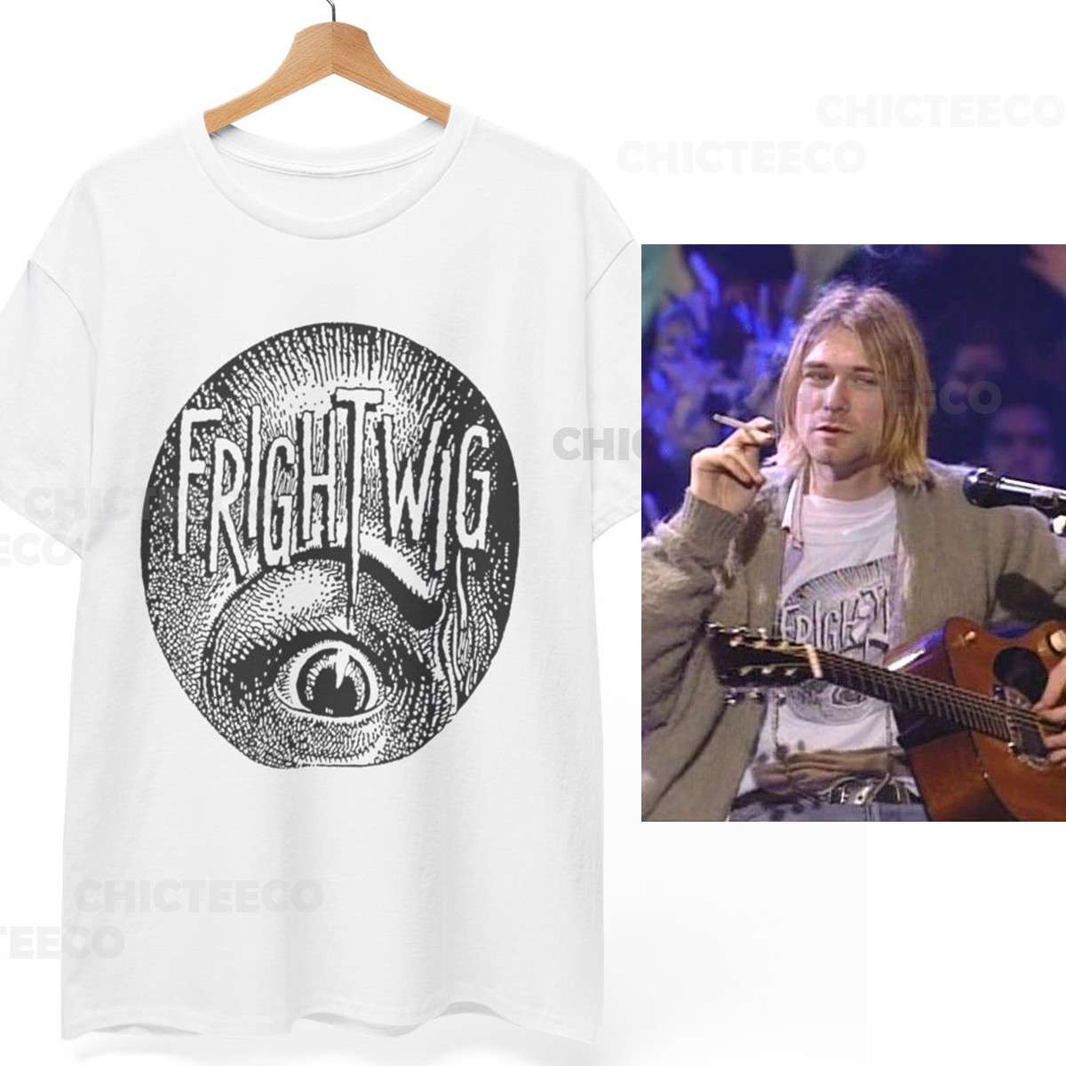 Kurt Cobain Fright Wig Shirt Nirvana Grunge 90s Music Unisex Tee gallery