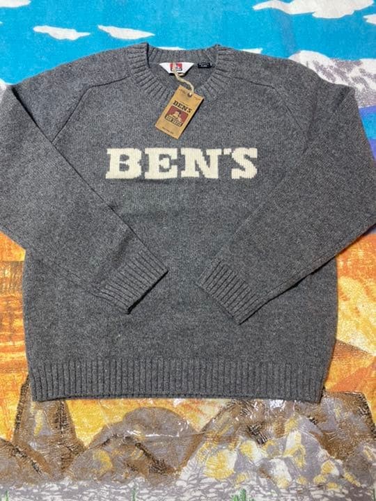 Ben Davis Sweater XL Knit Wool Nylon Gray Japan
