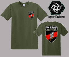 Thunder JW GROM Poland Special Force Men’s Black Army Green T-Shirt Size S-5XL