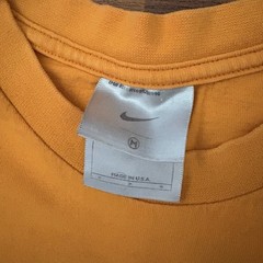 Vintage 90s Nike Silver Tag Orange Center Swoosh Graphic Skater T-Shirt Size M
