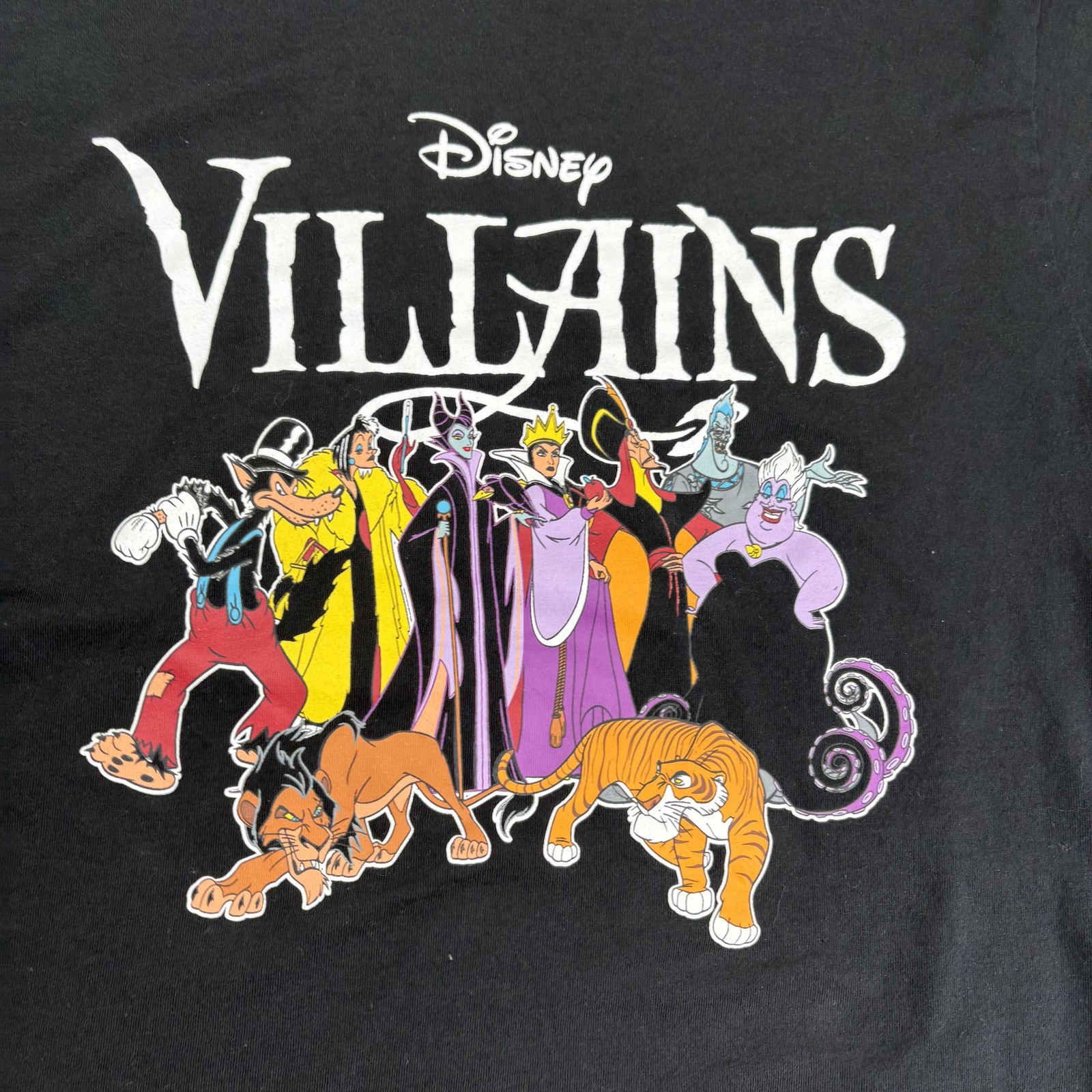 Disney Villains Shirt Mens Large Black Graphic Tee Characters Evil Queen Ursula gallery