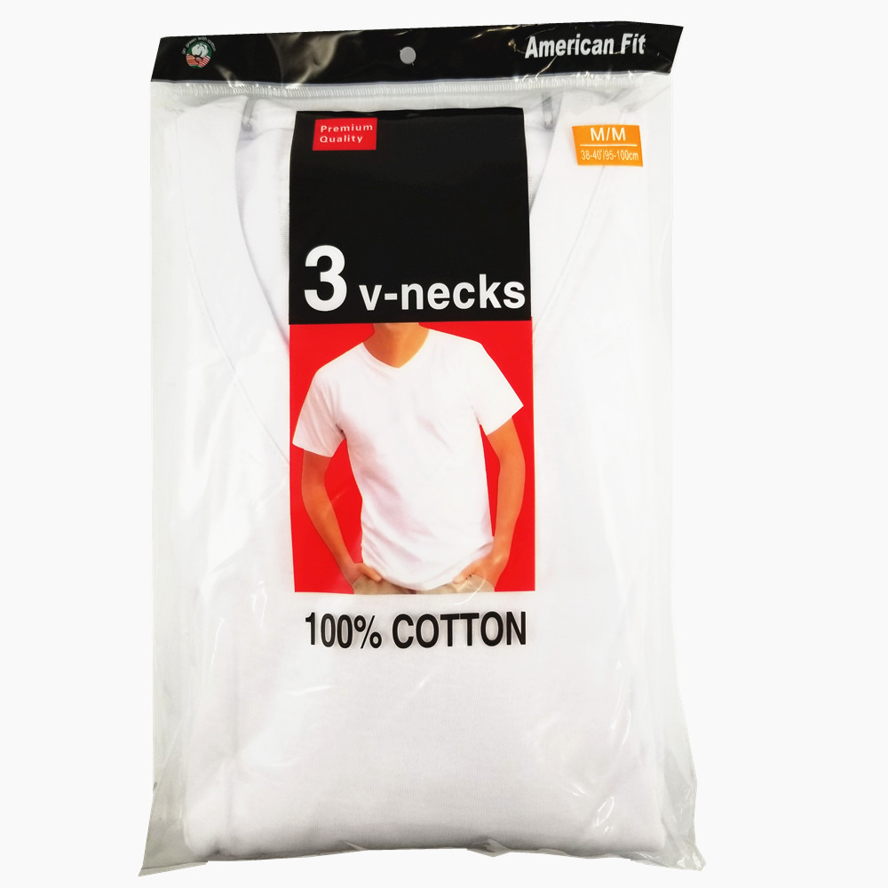 New 3-6 Pack Men's 100% Cotton Tagless V-Neck T-Shirt Undershirt Tee White S-XL gallery