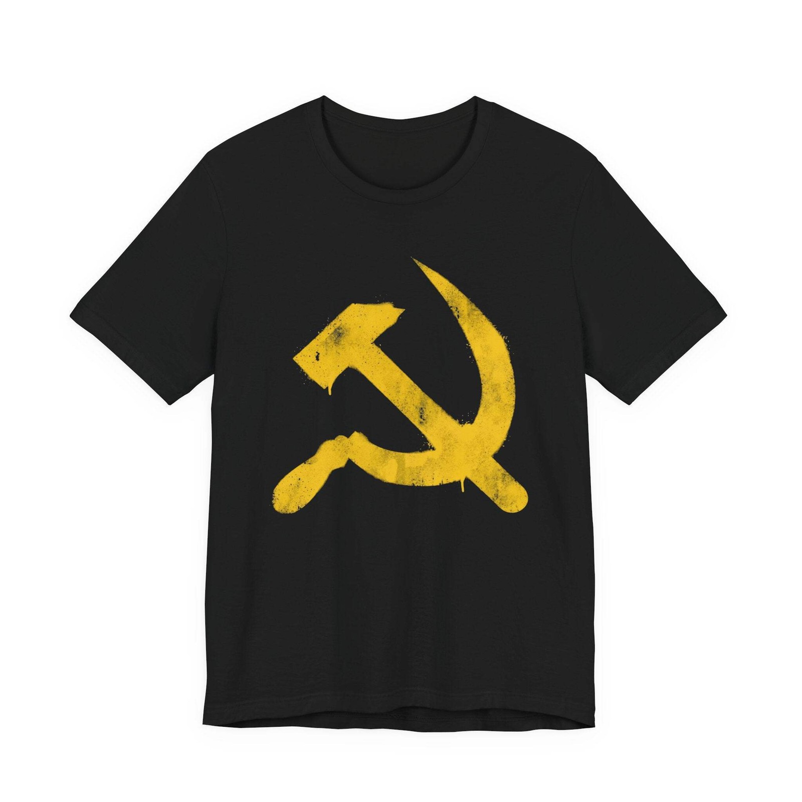Hammer & Sickle T-Shirt | Yellow Graffiti Communist Soviet Symbol Tee Shirt