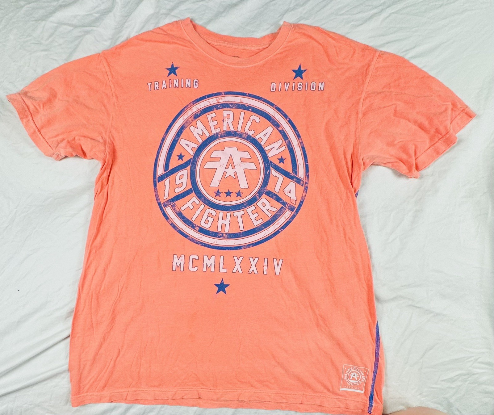 American Fighter Premium Athletics 1974 Neon Orange Graphic T-Shirt Men’s XL gallery