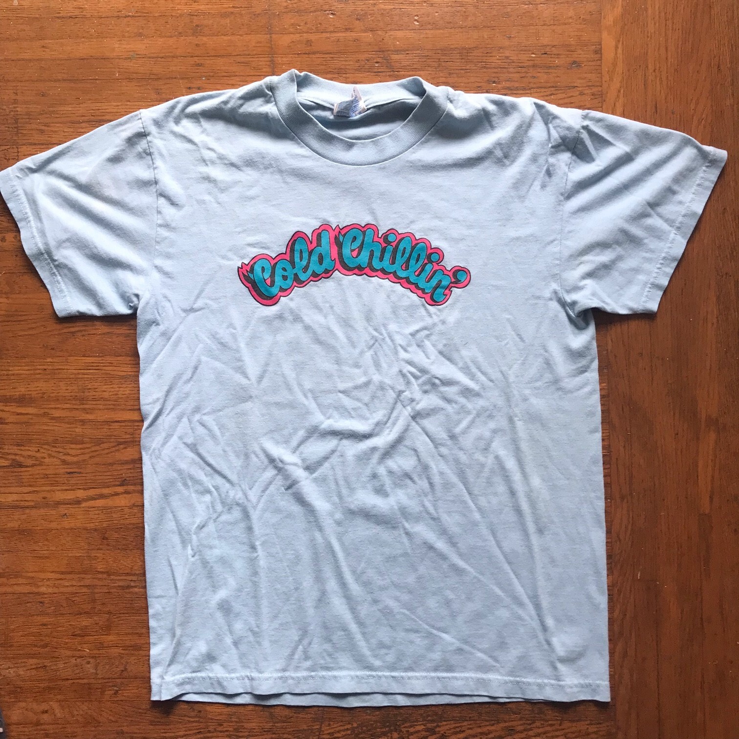 90’s Vintage Cold Chillin’ Hip Hop T-Shirt Medium (38-40) Light Blue