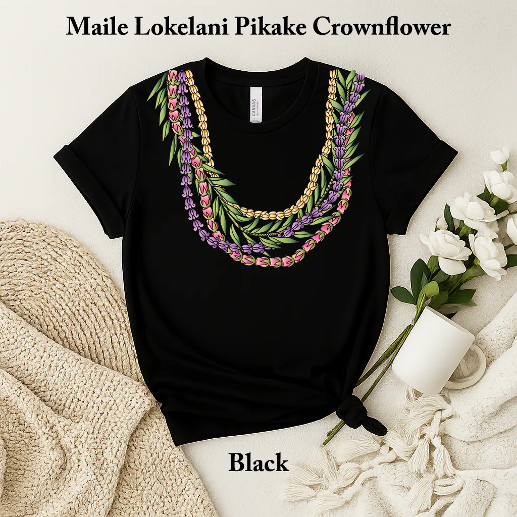 Maile Lokelani Pikake Crown Flower Lei T-Shirt gallery