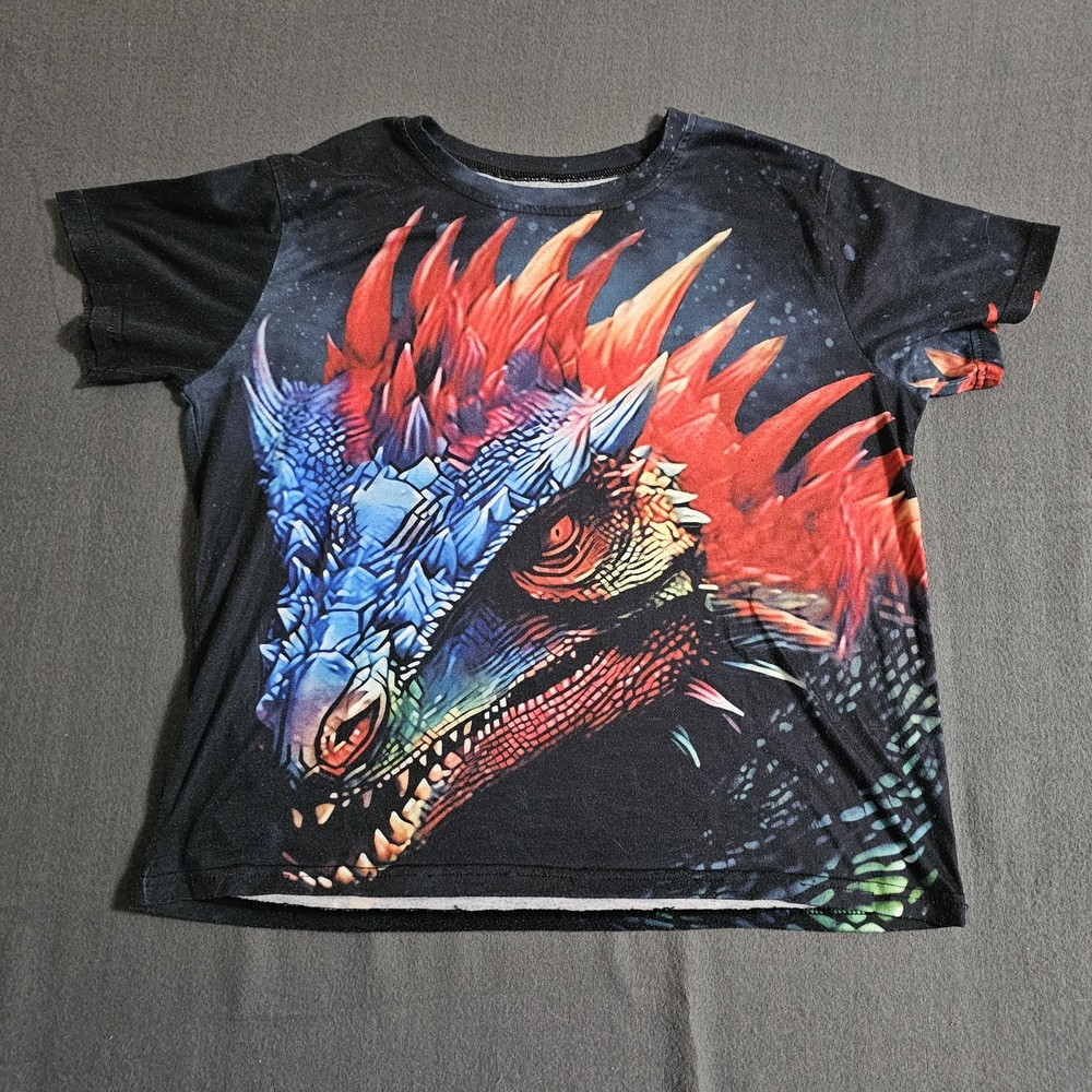 Unbranded Sz 170 Polyester Dragon AOP Short Sleeve T-Shirt